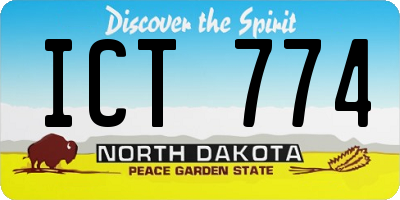 ND license plate ICT774