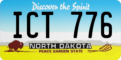 ND license plate ICT776