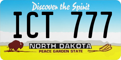 ND license plate ICT777