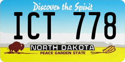 ND license plate ICT778