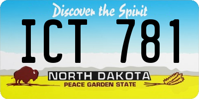 ND license plate ICT781