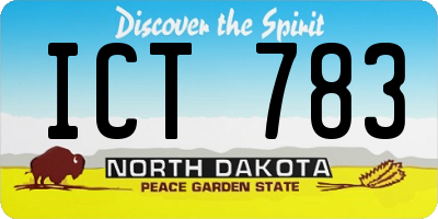 ND license plate ICT783