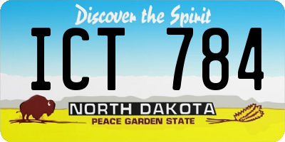 ND license plate ICT784