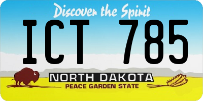 ND license plate ICT785