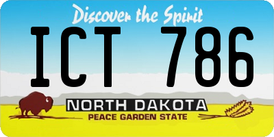 ND license plate ICT786