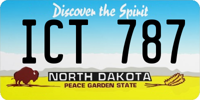 ND license plate ICT787