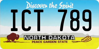 ND license plate ICT789
