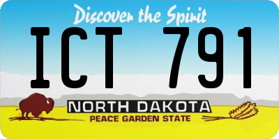 ND license plate ICT791