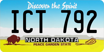 ND license plate ICT792