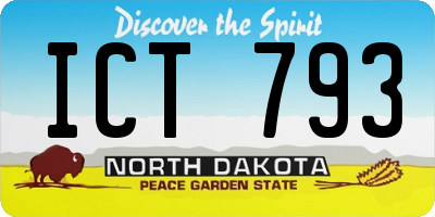 ND license plate ICT793