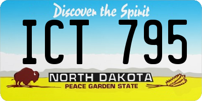 ND license plate ICT795