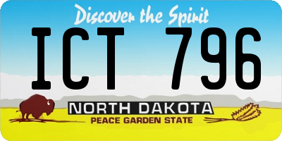 ND license plate ICT796
