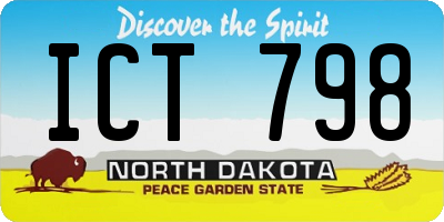 ND license plate ICT798