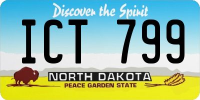 ND license plate ICT799