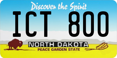 ND license plate ICT800