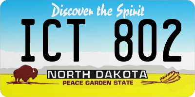ND license plate ICT802