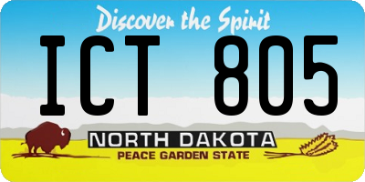 ND license plate ICT805
