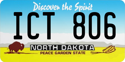ND license plate ICT806