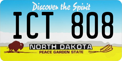 ND license plate ICT808
