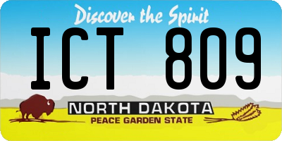 ND license plate ICT809
