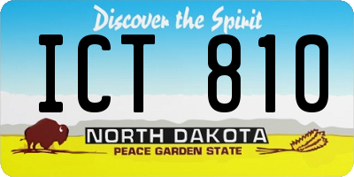 ND license plate ICT810