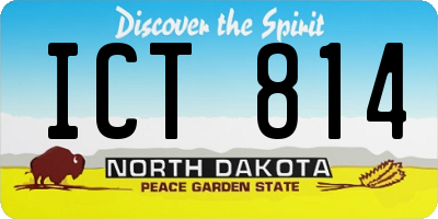 ND license plate ICT814