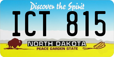 ND license plate ICT815