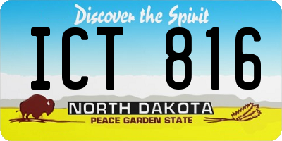 ND license plate ICT816