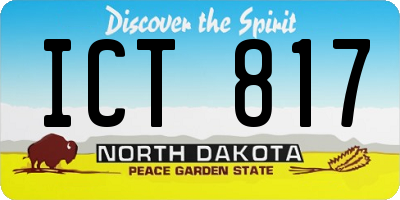 ND license plate ICT817