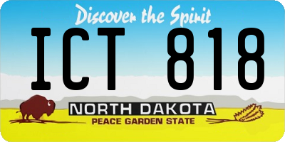 ND license plate ICT818