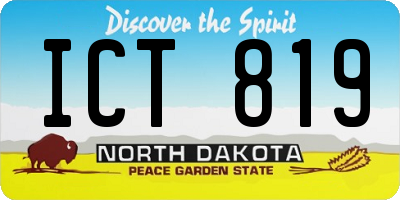 ND license plate ICT819