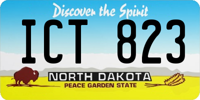 ND license plate ICT823