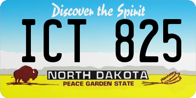 ND license plate ICT825