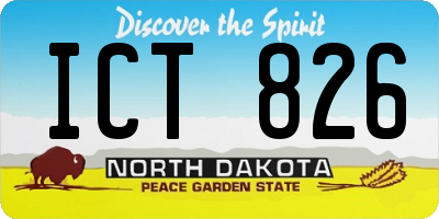 ND license plate ICT826