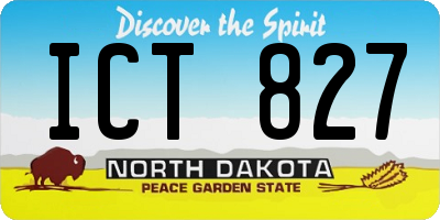 ND license plate ICT827