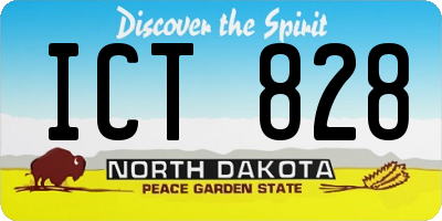 ND license plate ICT828