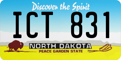 ND license plate ICT831