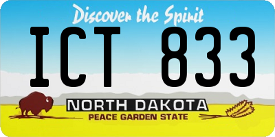 ND license plate ICT833