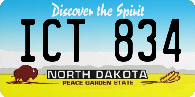 ND license plate ICT834