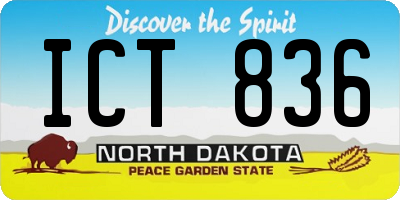 ND license plate ICT836