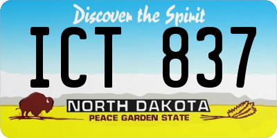 ND license plate ICT837