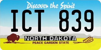 ND license plate ICT839