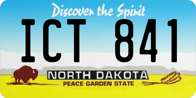 ND license plate ICT841