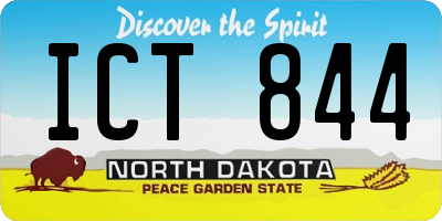ND license plate ICT844