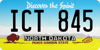 ND license plate ICT845