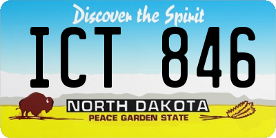 ND license plate ICT846