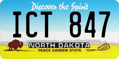 ND license plate ICT847