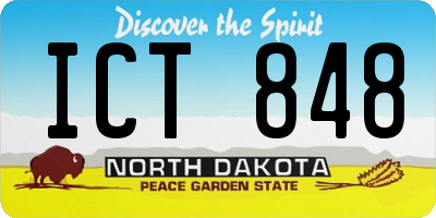 ND license plate ICT848