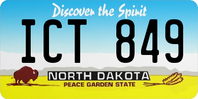 ND license plate ICT849