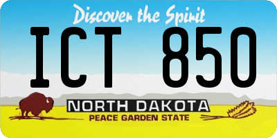ND license plate ICT850